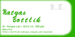 matyas bottlik business card